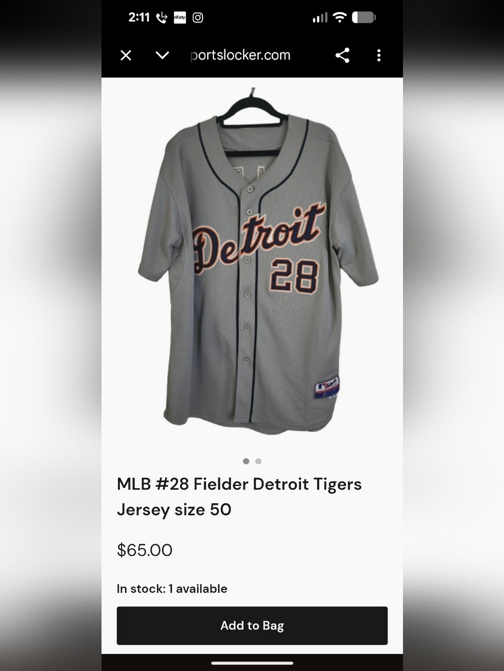 Prince Fielder (#28) Majestic "Authentic" MLB  (SIZE 50) - Picture 10 of 10